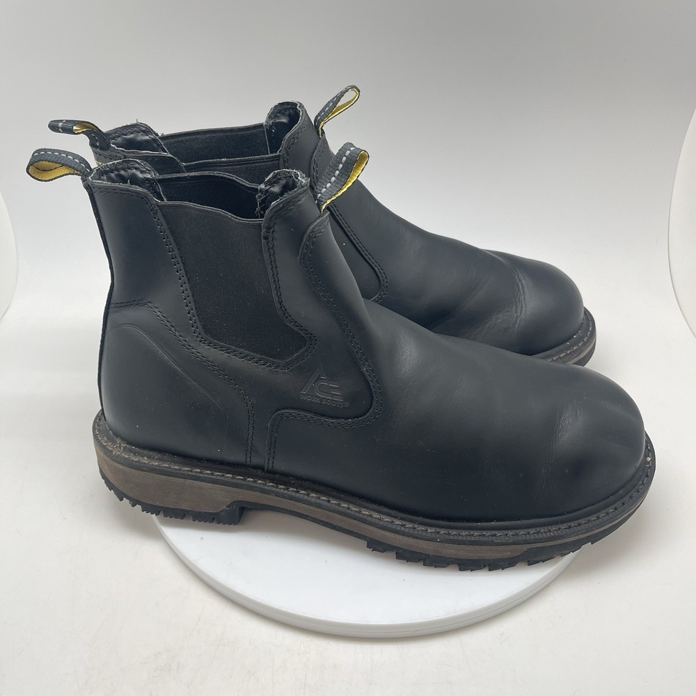 Work Boots Men’s Black Chelsea Slip-On Boots